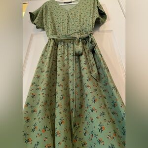 NWOT’s Anthropologie Sanctuary Andi Wrap Jumpsuit, Gree Orange Floral Medium